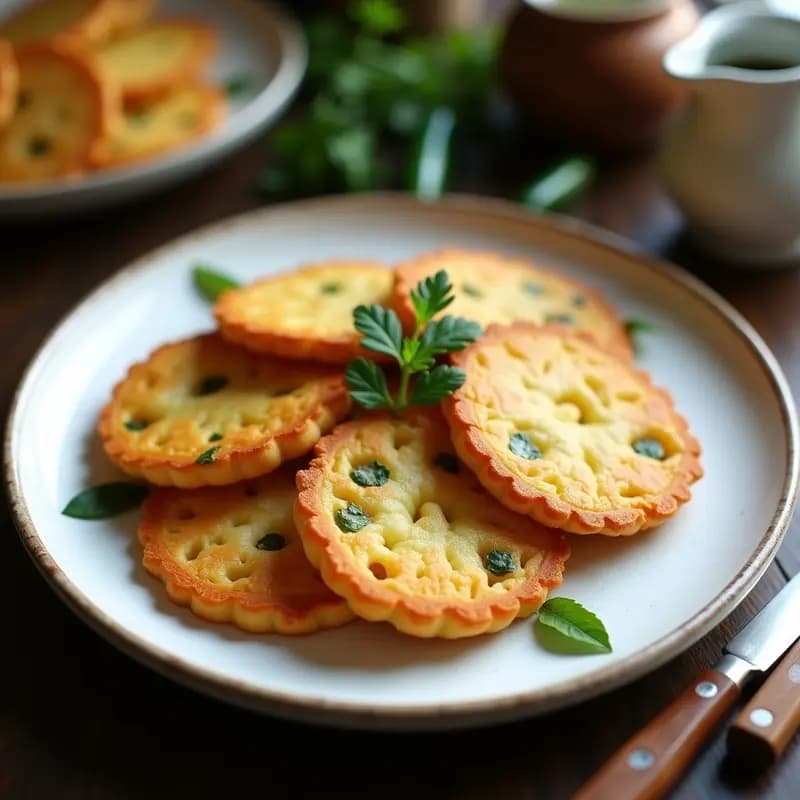 Tortilla de Patatas con Pimientos del Padrón: Versión Galleta Crujiente y Sin Harina