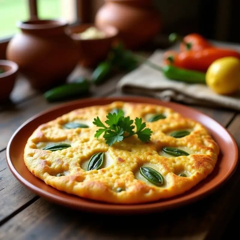 Tortilla de Patatas con Pimientos del Padrón: Desayuno Español Vegano y Traditional