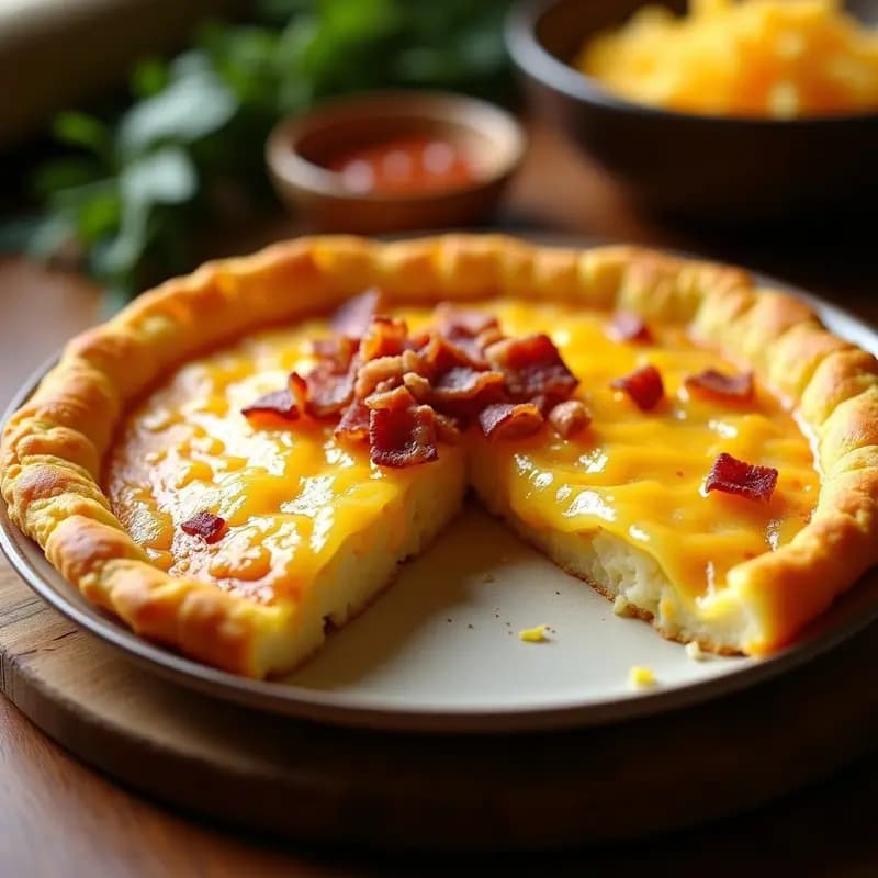 Tortilla de Patatas con Queso Chedar y Beicon: Versión Americana del Clásico Español