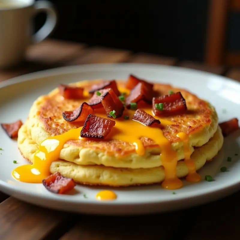 Tortilla de Patatas con Queso Cheddar y Beicon: Desayuno Ultracontundente