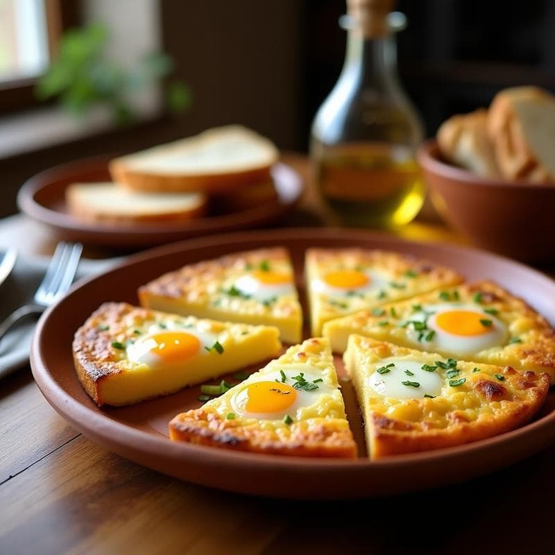 Tortilla de Patatas Tradicional: Receta Casera con Huevo y Aceite de Oliva