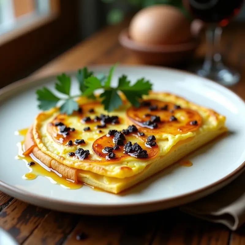 Tortilla de Patatas con Aceite Trufado y Ajo Negro: Receta Gourmet en 20 Minutos