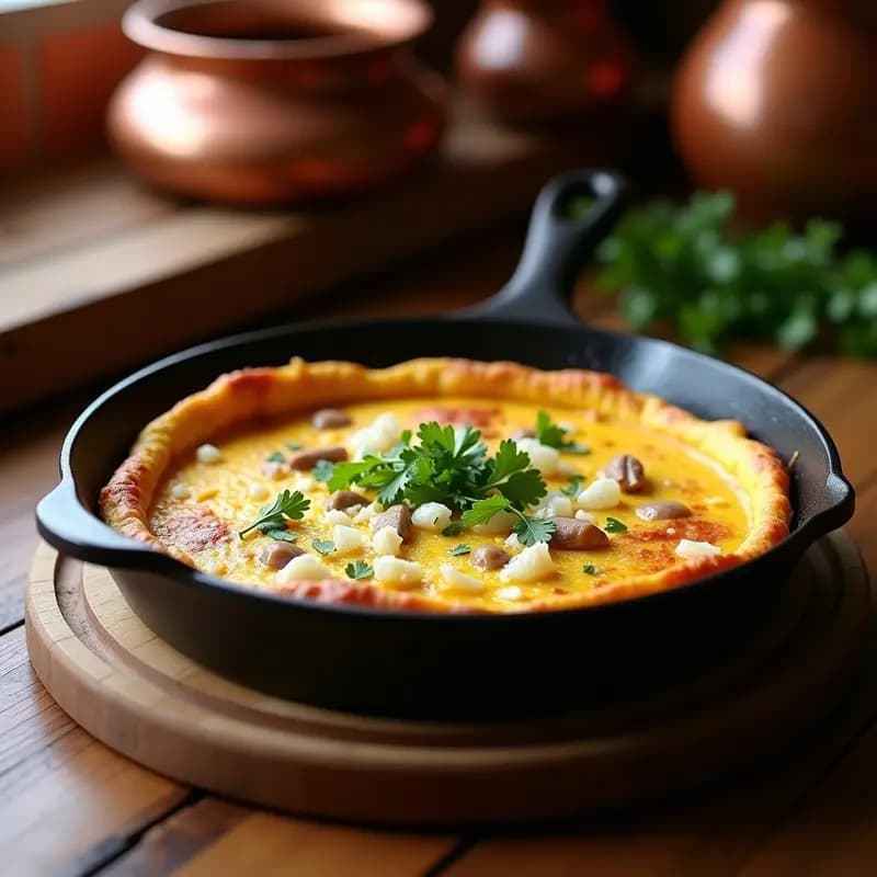Tortilla de Sacromonte con Sesos y Mollejas: Receta Granadaína Auténtica y Jugosa