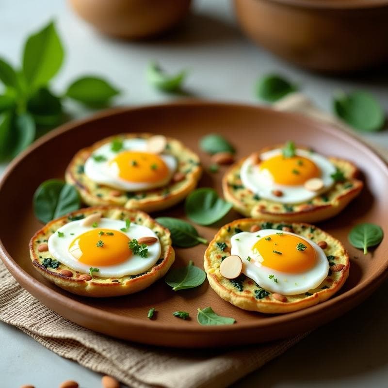Tortillas de Yuca y Espinacas con Huevo de Codorniz: Desayuno Sin Gluten Alto en Hierro