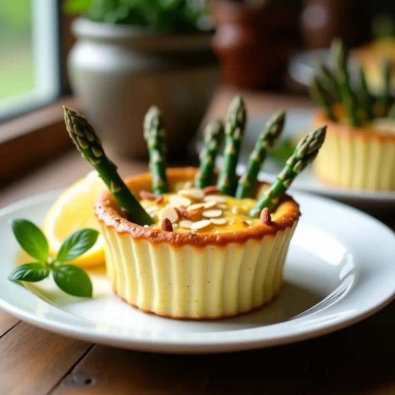 Tortino de Espárragos y Ricotta: Receta Italiana Sin Pasta en Molde Individual