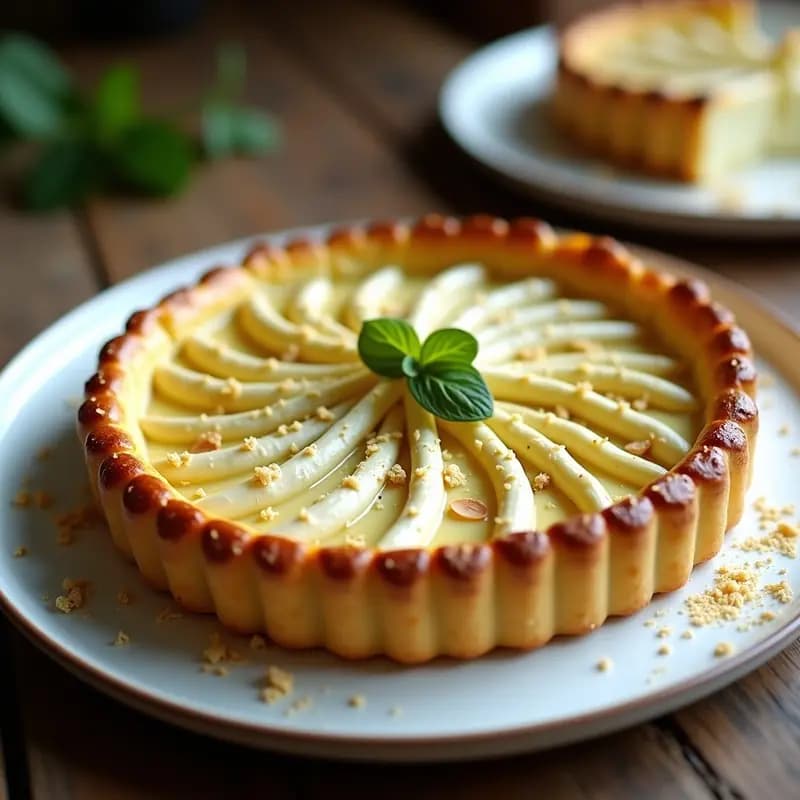 Tortion de Espárragos Blancos y Queso de Almendras: Receta Francesa Vegana y Elegante