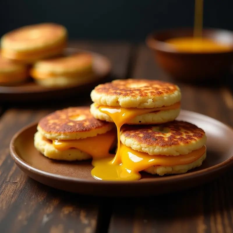 Tortitas de Arepa Rellenas de Queso Guayanés: Receta Venezolana Fácil en 15 Minutos