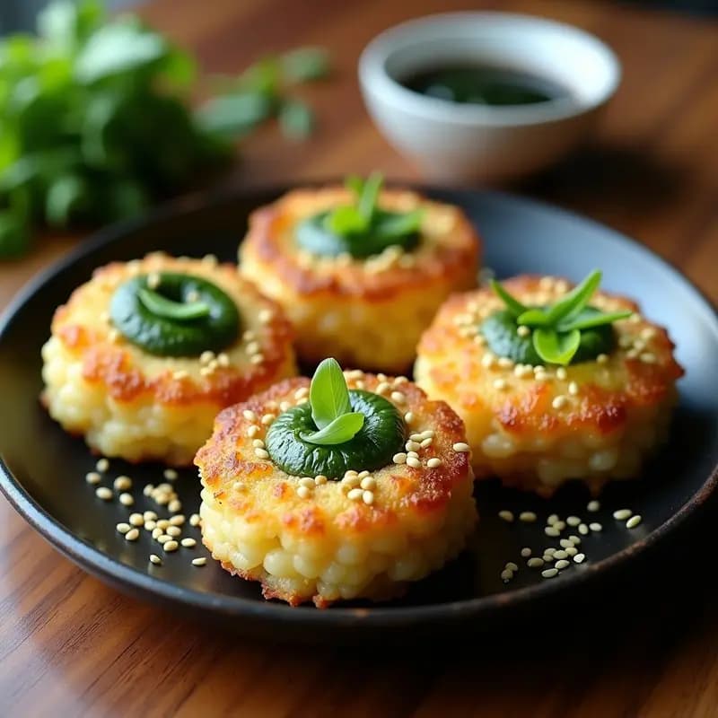 Tortitas de Arroz Ferrozo con Espirulina y Semillas de Cáñamo: Desayuno Coreano Superalimento