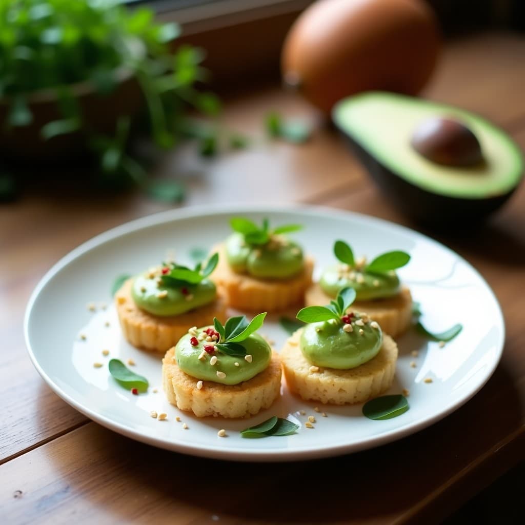Tortitas de Arroz Inflado con Crema de Aguacate y Rúcula: Aperitivo Crujiente Keto