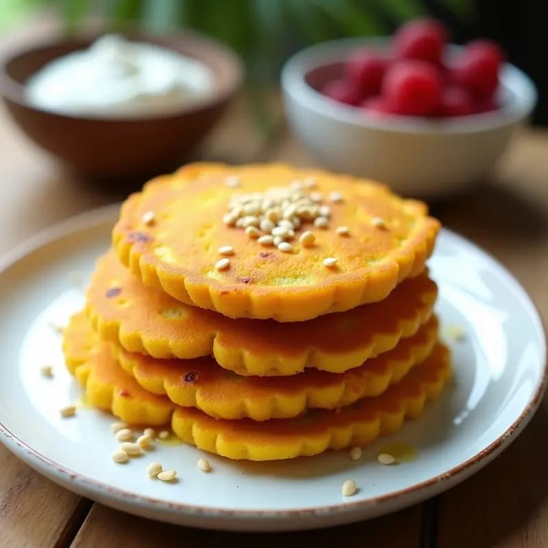 Tortitas de Arroz Inflado y Cúrcuma: Desayuno Indio Vegano y Antiinflamatorio en 5 Minutos