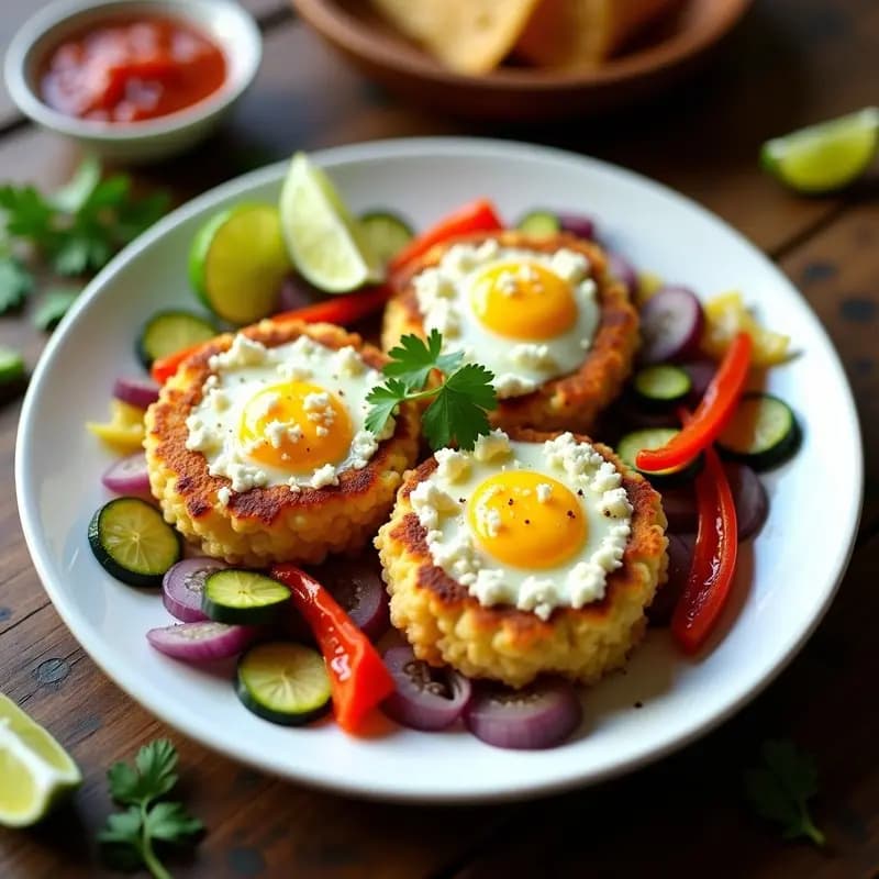 Tortitas de Arroz inflado con Huevo y Vegetales: Desayuno Mexicano Sin Gluten