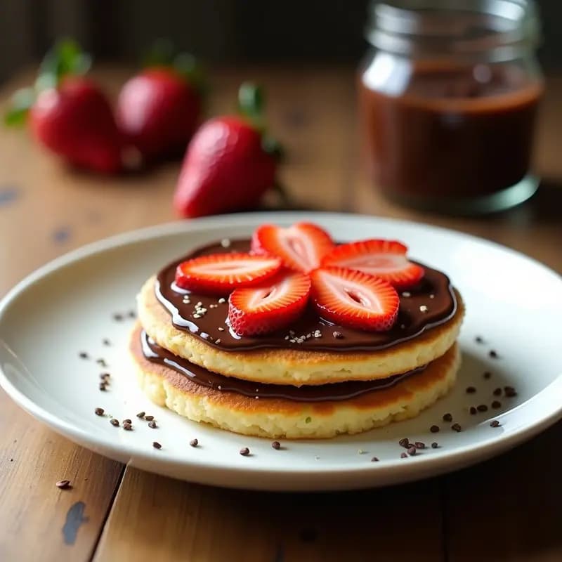 Tortitas de Arroz Inflado con Nutella Casera y Fresas: Desayuno Crujiente