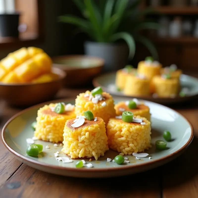 Tortitas de Arroz con Mango y Coco: Desayuno Indio Sin Gluten y Vegano