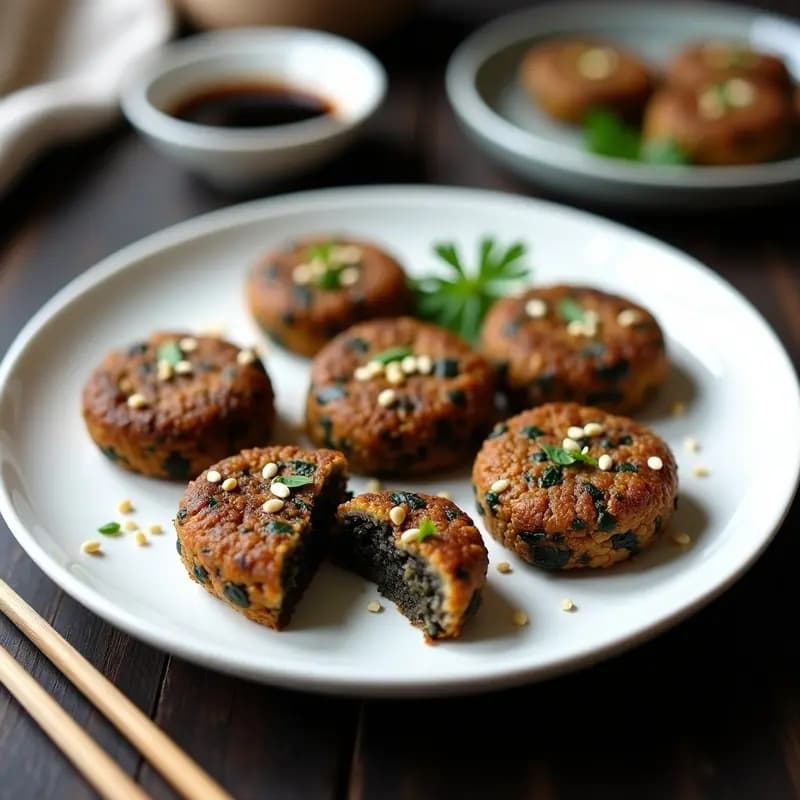 Tortitas de Arroz Negro con Algas Wakame: Receta Vegana Alta en Proteínas y Omega-3