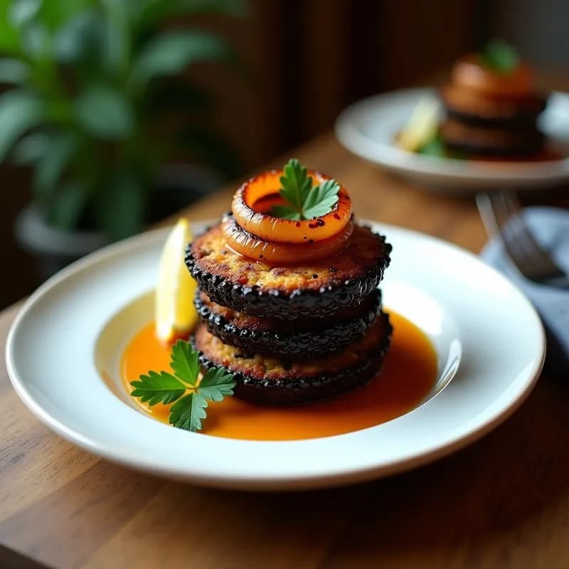 Tortitas de Arroz Negro con Calamares Ahumados: Receta Gourmet en 25 Minutos