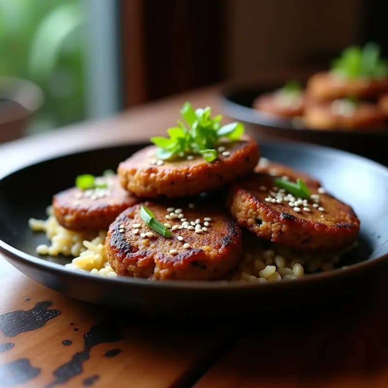Tortitas de Arroz Negro con Hongos Shitake: Receta Vegana y Sin Gluten en 20 Minutos