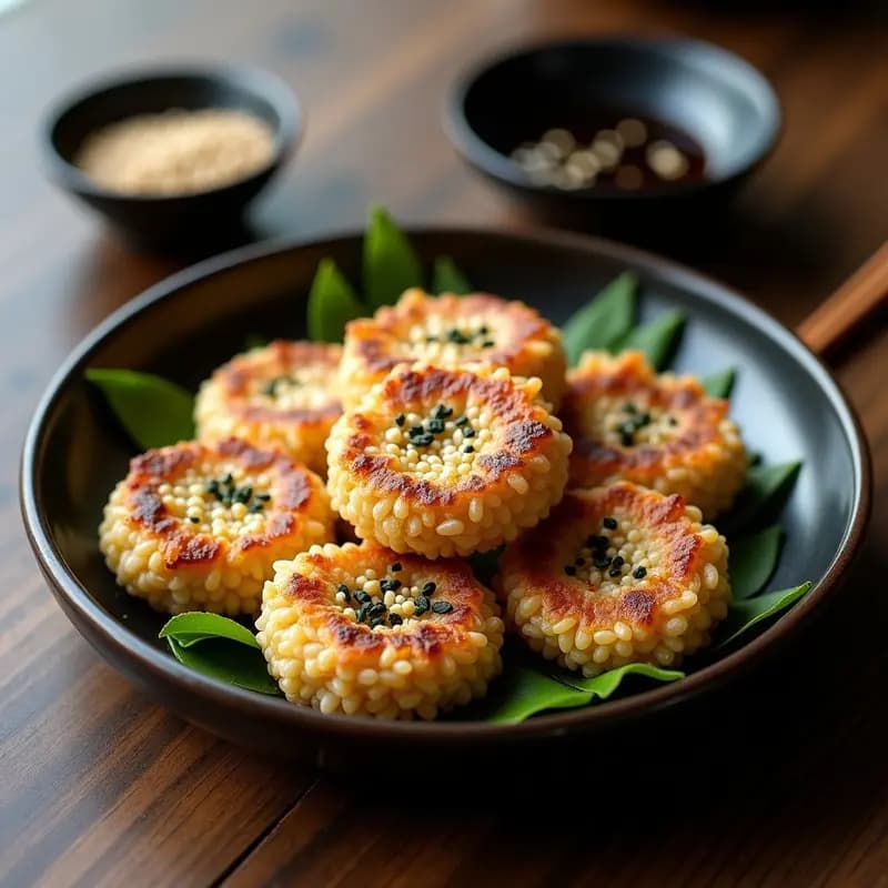 Tortitas de Arroz Salvaje con Algas y Semillas de Sésamo: Receta Coreana Crujiente y Keto