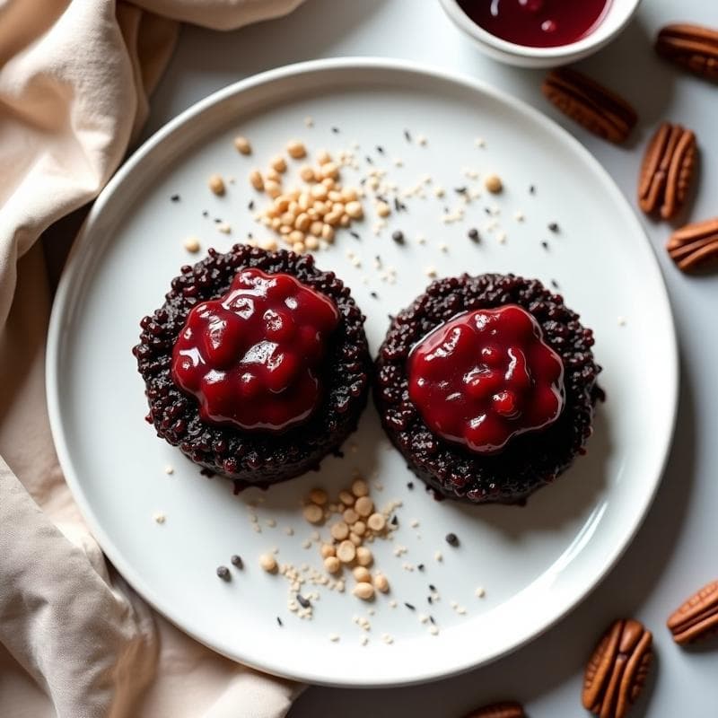 Tortitas de Arroz Salvaje con Salsa de Arándanos y Nueces: Desayuno Keto Sin Cocción
