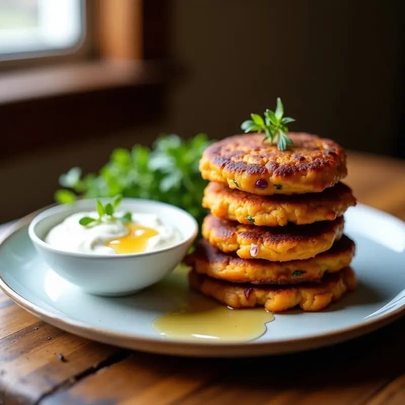 Tortitas de Atería y Batata con Hierbas Provenzales: Receta Sin Gluten y Alta en Proteína