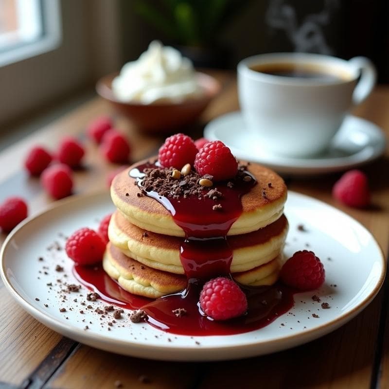 Tortitas de Avellanas y Chocolate 85% con Compota de Frambuesa: Desayuno Keto Sin Harina