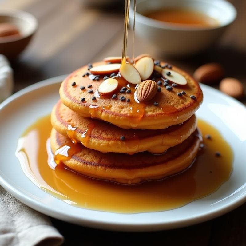 Tortitas de Boniato y Almendras con Sirope de Dátiles: Desayuno Vegano y Keto