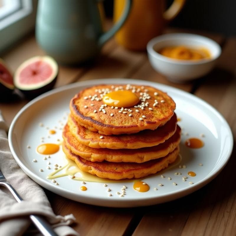 Tortitas de Boniato y Tahini: Desayuno Sin Harina y Sin Azúcar en Airfryer