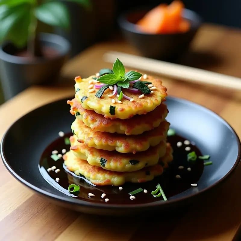Tortitas de Calabacín y Algas Nori: Receta Japonesa Vegana para Sushi Bowl