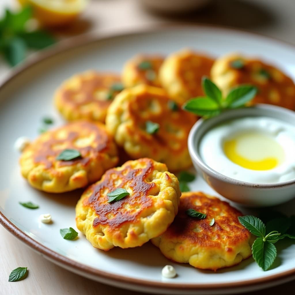 Tortitas de Calabacín y Cúrcuma: Receta Keto en Airfryer con Salsa de Yogur Griego
