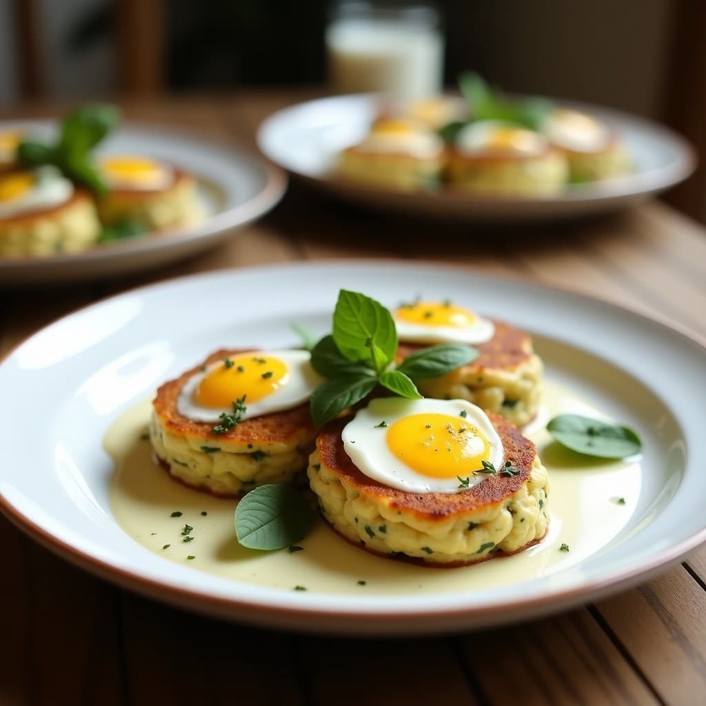 Tortitas de Calabacín y Huevos de Codorniz con Salsa de Tahini: Desayuno Sin Gluten y Alta en Hierro