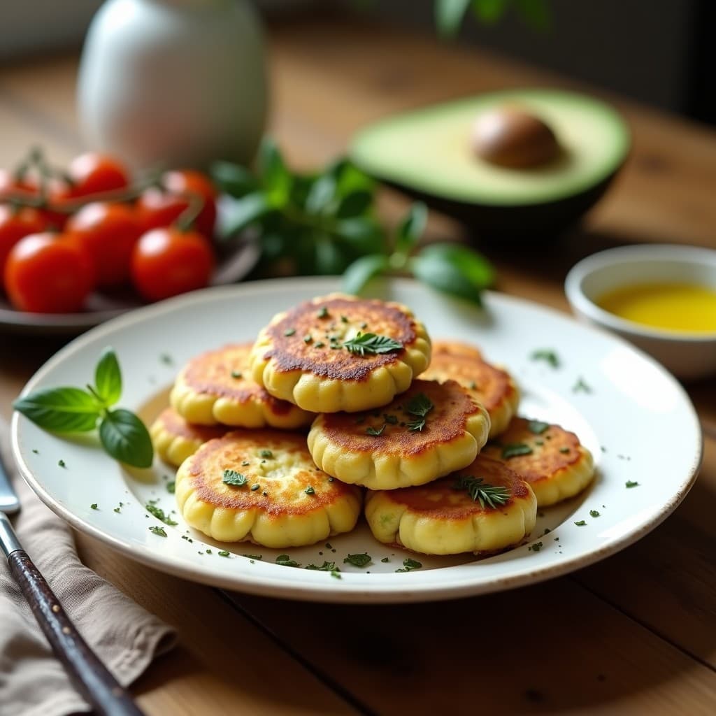 Tortitas de Calabacín y Queso de Castañas con Hierbas Provenzales: Desayuno Sin Lactosa