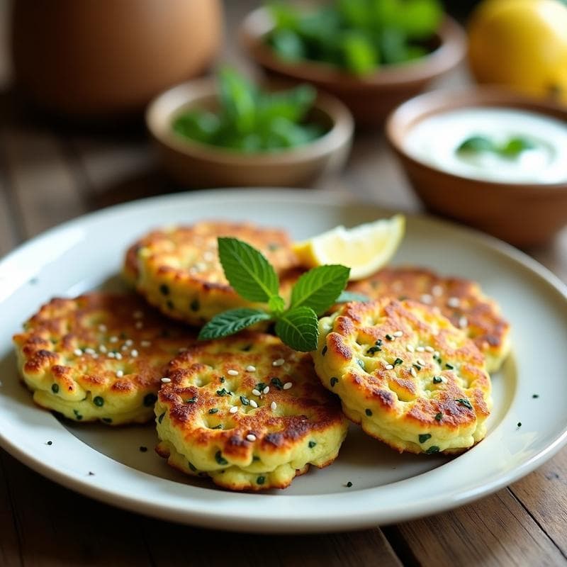 Tortitas de Calabacín y Queso Feta con Hierbas Provenzales: Entrante Bajo en Carbohidratos en Airfryer