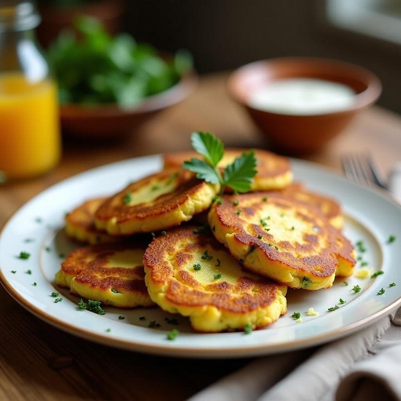 Tortitas de Calabacín y Queso Feta con Miel de Tomillo: Desayuno Mediterráneo en Airfryer