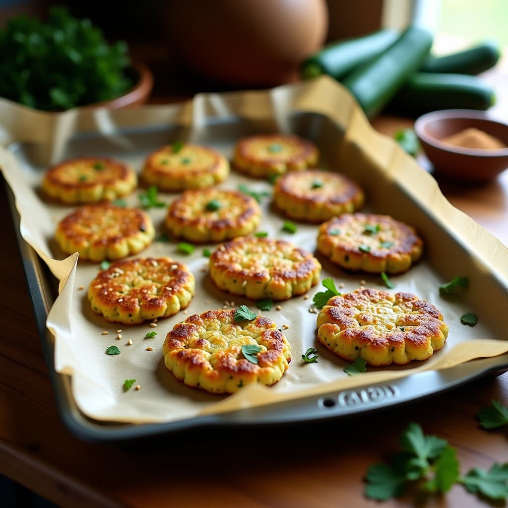 Tortitas de Calabacín al Zaatar: Receta al Horno Sin Aceite y Crujientes en 25 Minutos