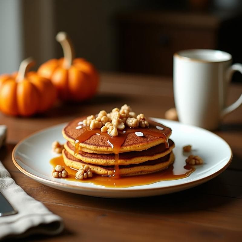 Tortitas de Calabaza y Coco con Sirop de Arce y Nueces: Desayuno Otoñal Keto
