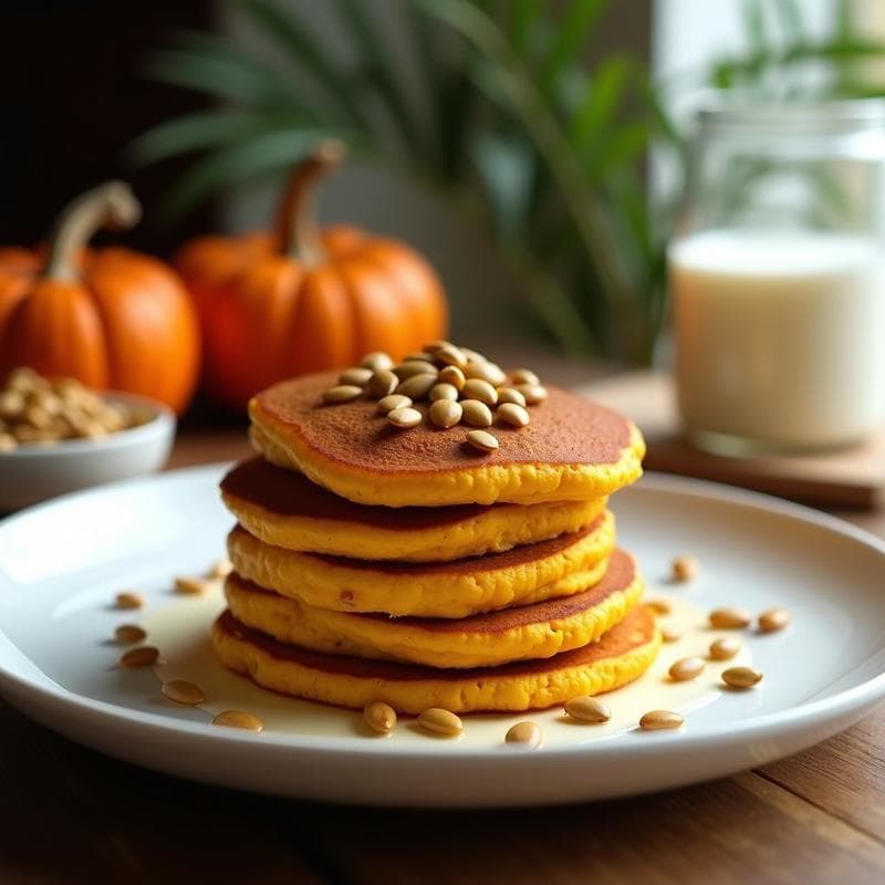 Tortitas de Calabaza y Cúrcuma con Topping de Semillas de Calabaza: Desayuno Keto y Antiinflamatorio