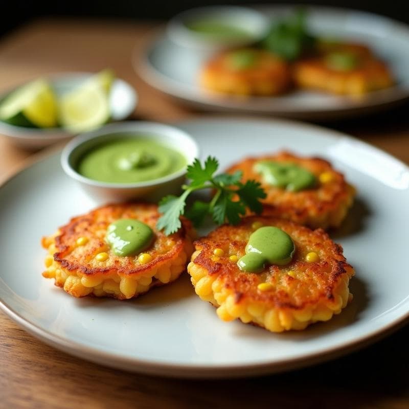 Tortitas de Camarón y Maíz con Salsa de Aguacate: Receta Peruana en Airfryer