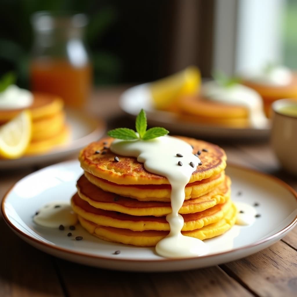 Tortitas de Camote Amarillo con Salsa de Yogur y Miel: Desayuno Sin Gluten en Airfryer