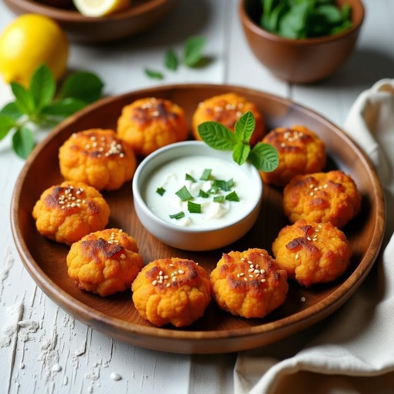 Tortitas de Camote y Garbanzo con Salsa de Yogur y Menta: Aperitivo Vegano Crujiente