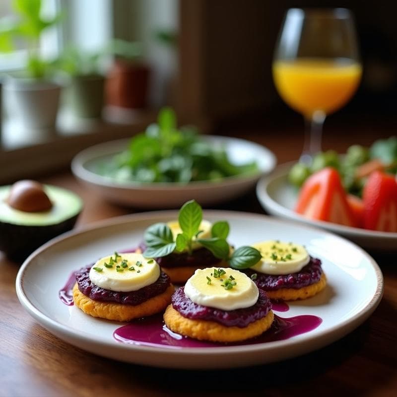 Tortitas de Camote Morado y Cúrcuma con Crema de Aguacate: Desayuno Antiinflamatorio