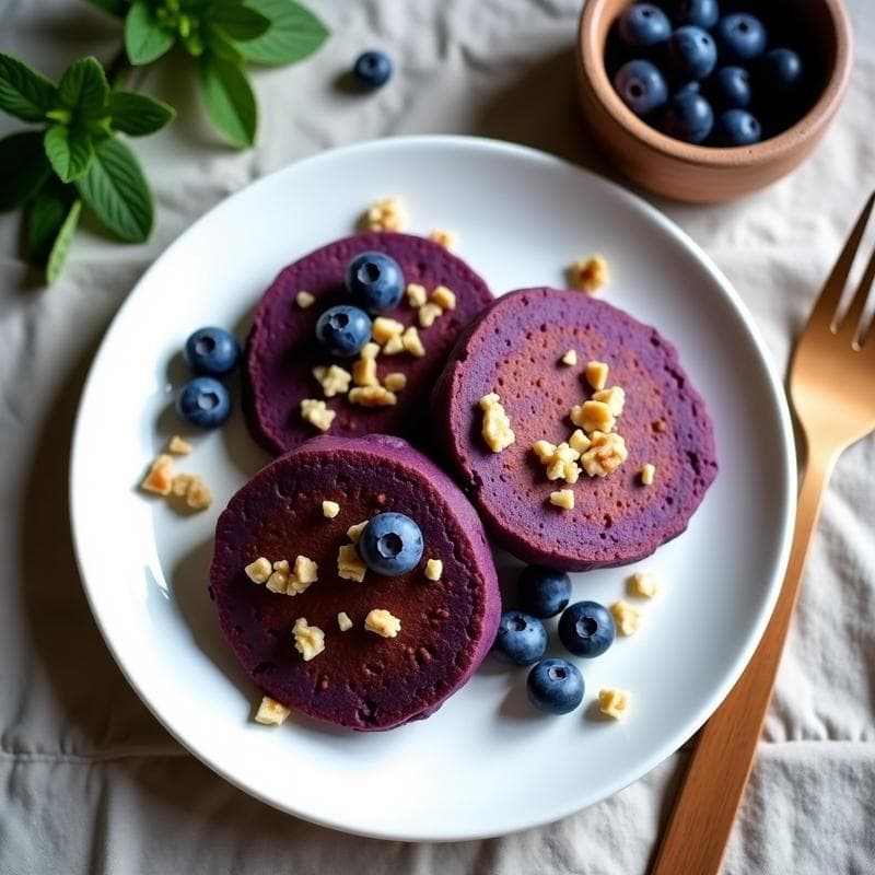 Tortitas de Camote Morado y Semillas de Lino: Desayuno Vegano y Alto en Omega-3