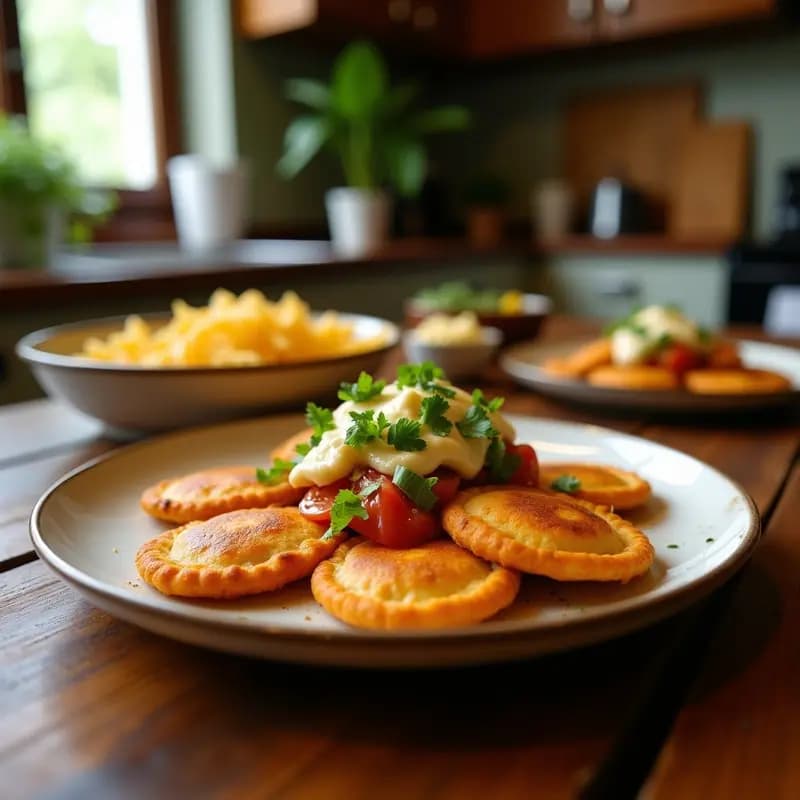 Tortitas de Chicharrón con Salsa de Queso y Jalapeños: Crujientes y Picantes como en México