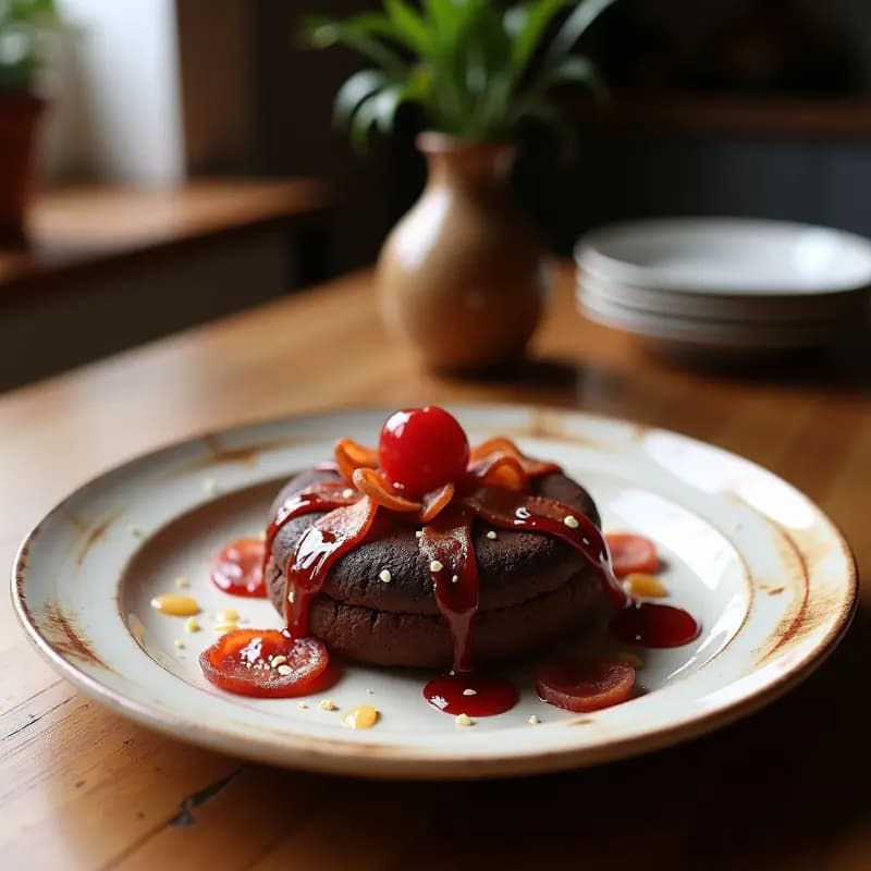 Tortitas de Chocolate con virutas de Bacon y Sirope de Arce: Desayuno decimotercero