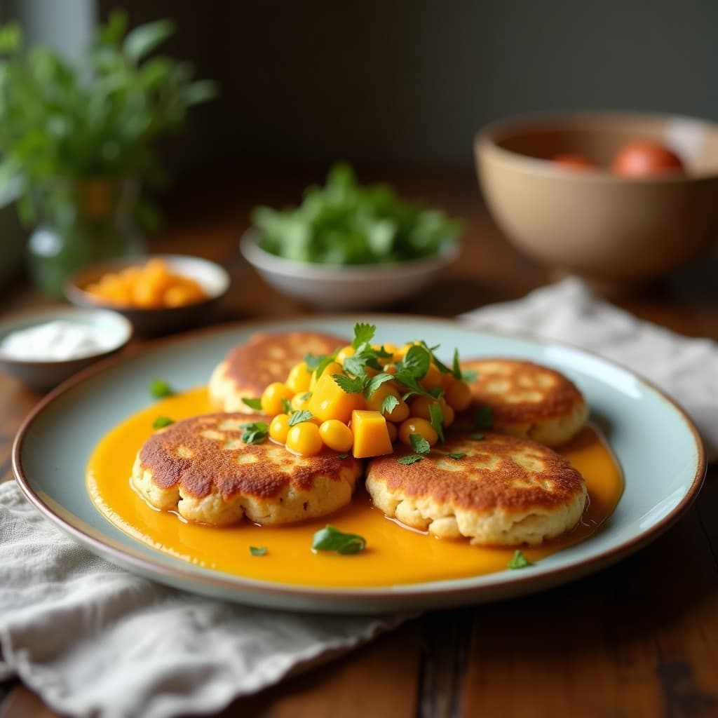 Tortitas de Garbanzo Pakistani: Receta con Chutney de Mango en 20 Minutos