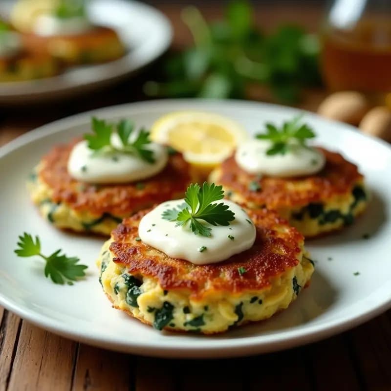 Tortitas de Espinacas y Queso de Cabra con Salsa de Nueces: Desayuno Salado en Airfryer