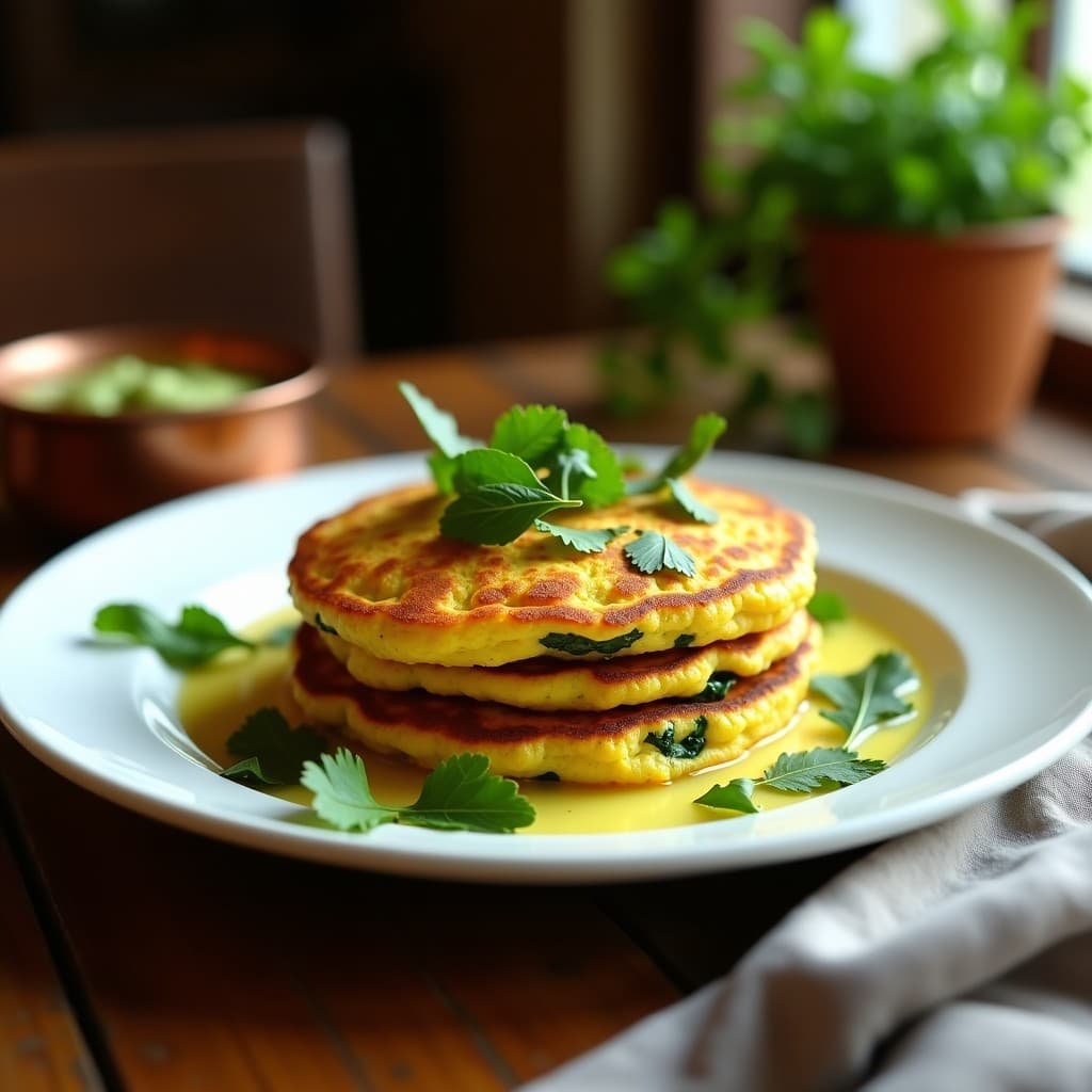 Tortitas de Espinacas y Queso de Cúrcuma: Desayuno Keto con Toque Indio