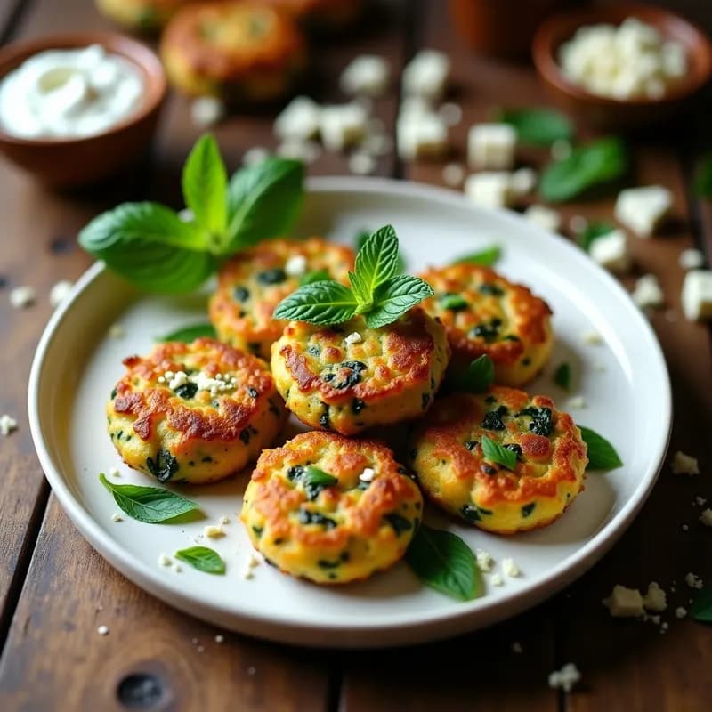 Tortitas de Espinacas y Queso Feta: Receta en Horno Sin Aceite y Alta en Proteína
