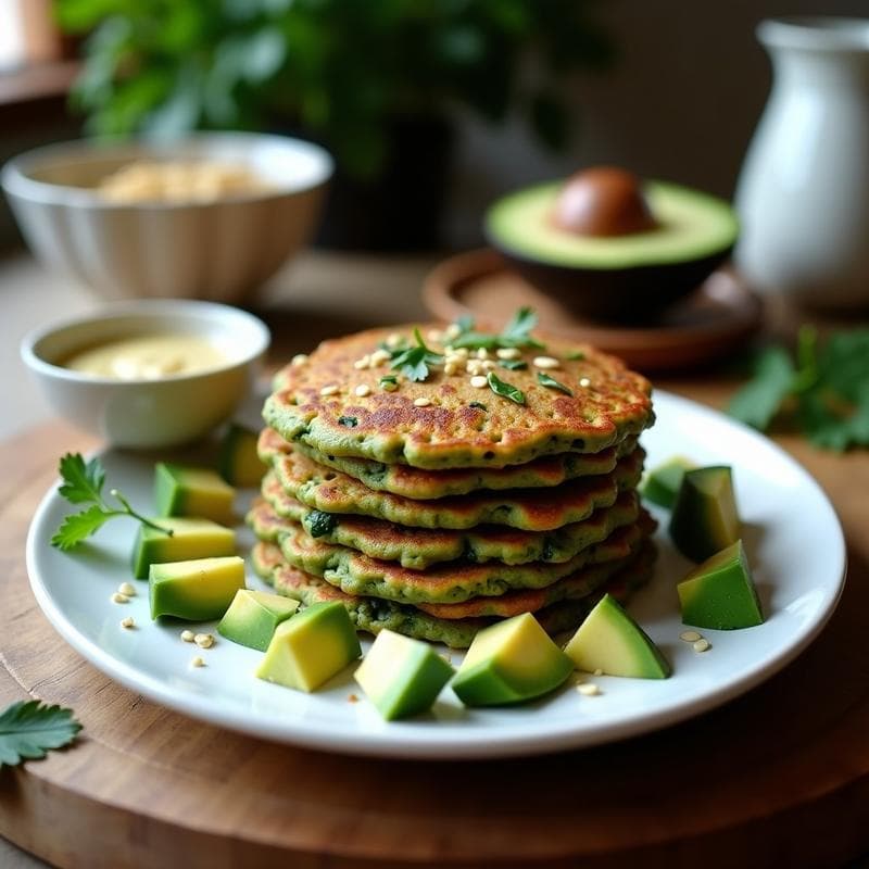 Tortitas de espinacas y quinoa: Desayuno Keto en Airfryer con Toque a Ajo Negro