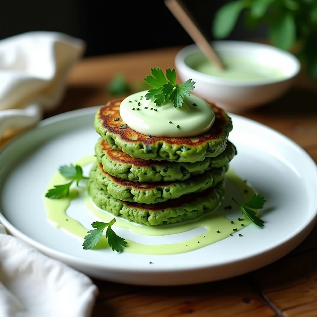 Tortitas de Espirulina y Huevos con Salsa de Yogur de Soja: Desayuno Alto en Proteína
