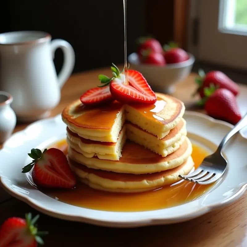 Tortitas Francesas con Sirope de Arce y Fresas: Receta Dulce para Empezar el Día