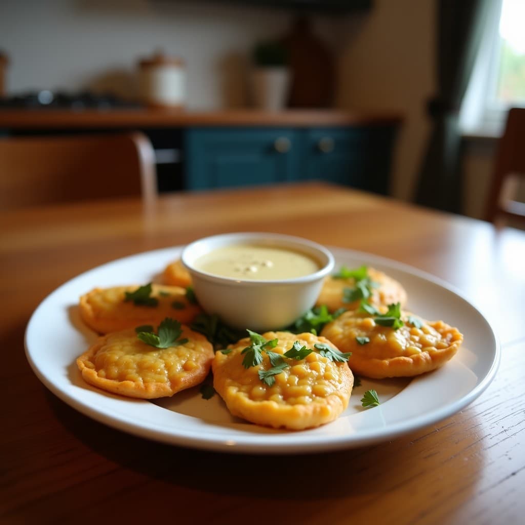 Tortitas de Harina de Garbanzo y Alcachofas: Desayuno Mediterráneo con Dip de Aceitunas Negras